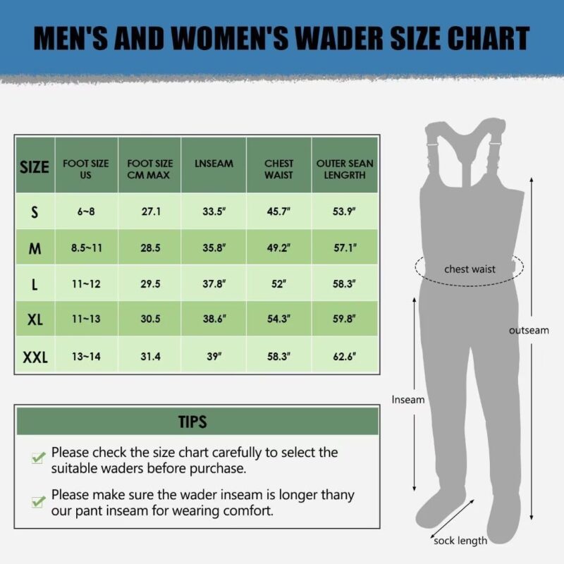 QualyQualy Stockingfoot Fishing Chest Waders Neoprene Waders Waterproof  Breathable Fly Fishing Waders for Men