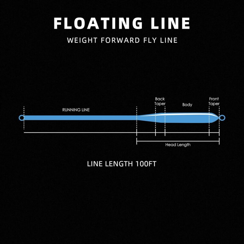 SF Fly Fishing Line Weight Forward Floating Fly Line for Fly Fishing 3wt 4wt 5wt 6wt 7wt 8wt 100FT Double Welded Loops